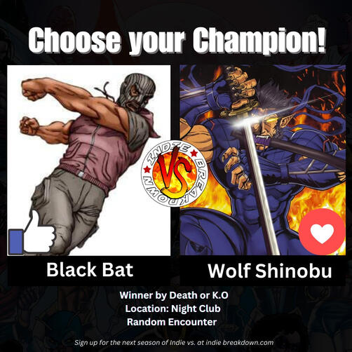 BlacK Bat vs Wolf Shinobi